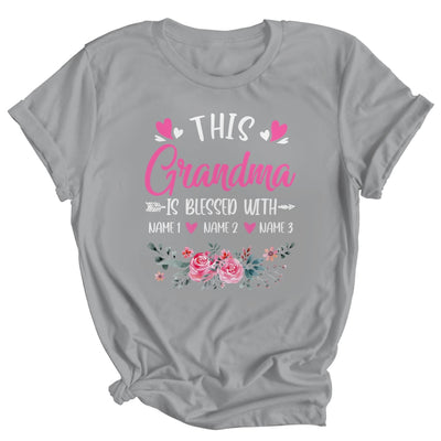 Personalized This Grandma Is Blessed With Kids Custom Grandma With Grandkid's Name Flower For Women Mothers Day Birthday Christmas Shirt & Tank Top | teecentury