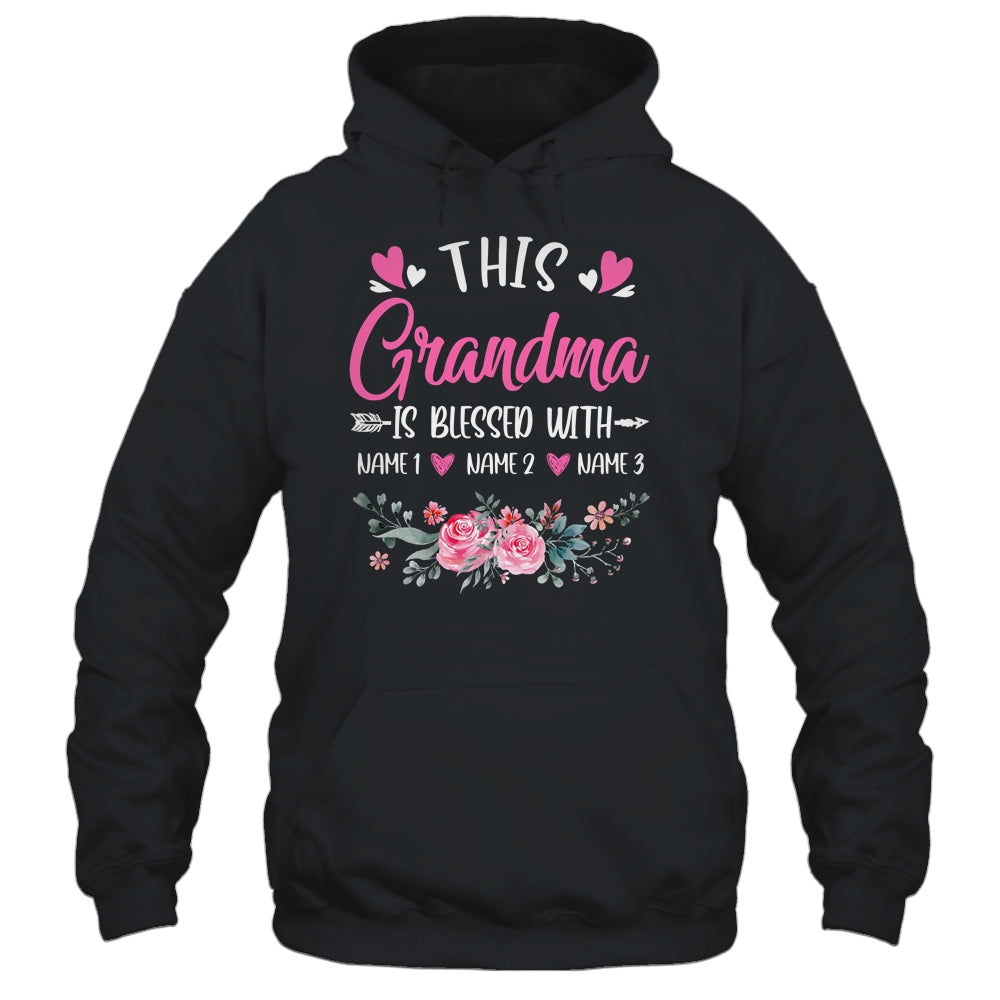 Personalized This Grandma Is Blessed With Kids Custom Grandma With Grandkid's Name Flower For Women Mothers Day Birthday Christmas Shirt & Tank Top | teecentury