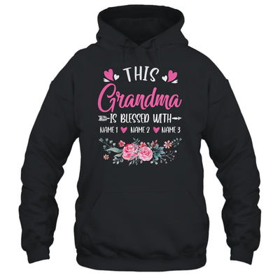 Personalized This Grandma Is Blessed With Kids Custom Grandma With Grandkid's Name Flower For Women Mothers Day Birthday Christmas Shirt & Tank Top | teecentury