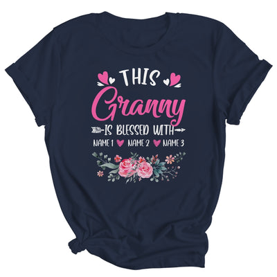 Personalized This Granny Is Blessed With Kids Custom Granny With Grandkid's Name Flower For Women Mothers Day Birthday Christmas Shirt & Tank Top | teecentury