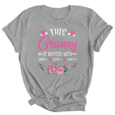 Personalized This Granny Is Blessed With Kids Custom Granny With Grandkid's Name Flower For Women Mothers Day Birthday Christmas Shirt & Tank Top | teecentury