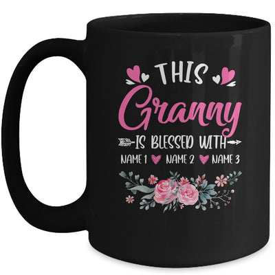 Personalized This Granny Is Blessed With Kids Custom Granny With Grandkid's Name Flower For Women Mothers Day Birthday Christmas Mug | teecentury
