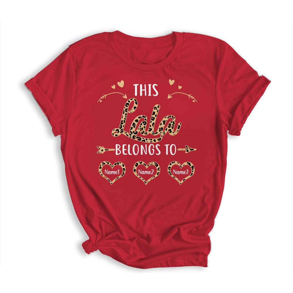 Personalized This Lala Belongs To Kids Custom Lala With Kid's Name Leopard For Women Mothers Day Birthday Christmas Shirt & Tank Top | teecentury