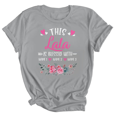 Personalized This Lala Is Blessed With Kids Custom Lala With Grandkid's Name Flower For Women Mothers Day Birthday Christmas Shirt & Tank Top | teecentury