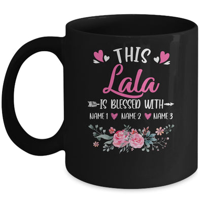 Personalized This Lala Is Blessed With Kids Custom Lala With Grandkid's Name Flower For Women Mothers Day Birthday Christmas Mug | teecentury