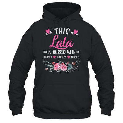 Personalized This Lala Is Blessed With Kids Custom Lala With Grandkid's Name Flower For Women Mothers Day Birthday Christmas Shirt & Tank Top | teecentury