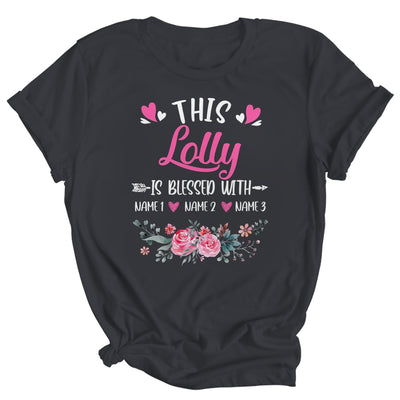 Personalized This Lolly Is Blessed With Kids Custom Lolly With Grandkid's Name Flower For Women Mothers Day Birthday Christmas Shirt & Tank Top | teecentury