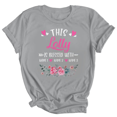 Personalized This Lolly Is Blessed With Kids Custom Lolly With Grandkid's Name Flower For Women Mothers Day Birthday Christmas Shirt & Tank Top | teecentury