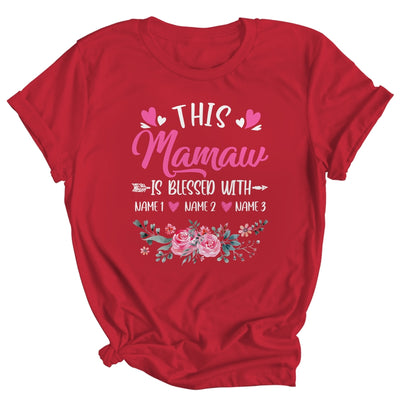 Personalized This Mamaw Is Blessed With Kids Custom Mamaw With Grandkid's Name Flower For Women Mothers Day Birthday Christmas Shirt & Tank Top | teecentury