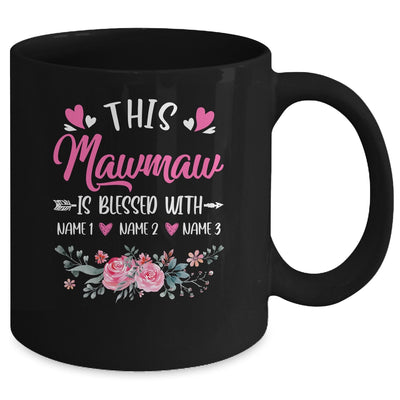 Personalized This Mawmaw Is Blessed With Kids Custom Mawmaw With Grandkid's Name Flower For Women Mothers Day Birthday Christmas Mug | teecentury