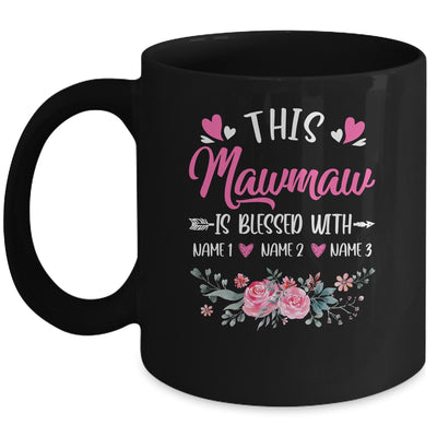 Personalized This Mawmaw Is Blessed With Kids Custom Mawmaw With Grandkid's Name Flower For Women Mothers Day Birthday Christmas Mug | teecentury