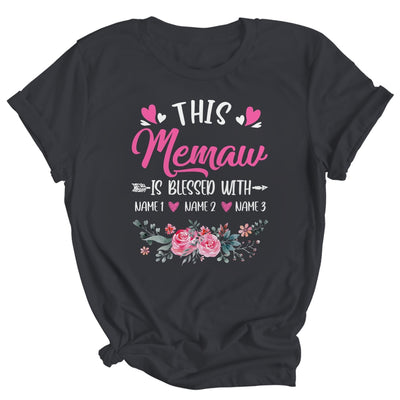 Personalized This Memaw Is Blessed With Kids Custom Memaw With Grandkid's Name Flower For Women Mothers Day Birthday Christmas Shirt & Tank Top | teecentury