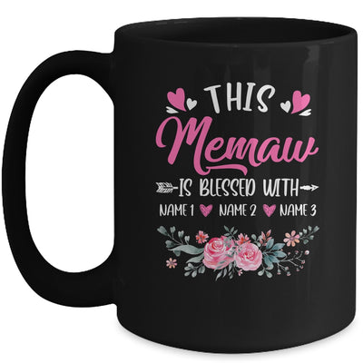 Personalized This Memaw Is Blessed With Kids Custom Memaw With Grandkid's Name Flower For Women Mothers Day Birthday Christmas Mug | teecentury