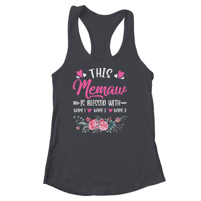 Personalized This Memaw Is Blessed With Kids Custom Memaw With Grandkid's Name Flower For Women Mothers Day Birthday Christmas Shirt & Tank Top | teecentury