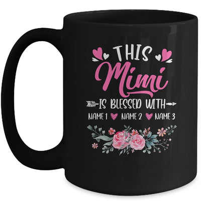 Personalized This Mimi Is Blessed With Kids Custom Mimi With Grandkid's Name Flower For Women Mothers Day Birthday Christmas Mug | teecentury