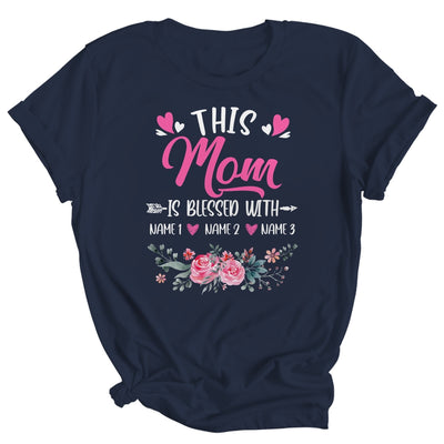 Personalized This Mom Is Blessed With Kids Custom Mom With Kid's Name Flower For Women Mothers Day Birthday Christmas Shirt & Tank Top | teecentury
