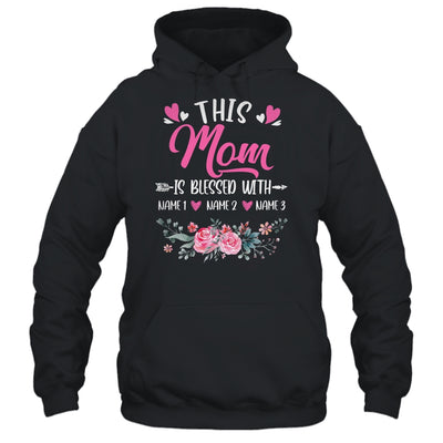 Personalized This Mom Is Blessed With Kids Custom Mom With Kid's Name Flower For Women Mothers Day Birthday Christmas Shirt & Tank Top | teecentury