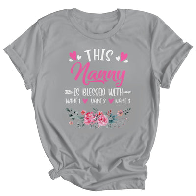 Personalized This Nanny Is Blessed With Kids Custom Nanny With Grandkid's Name Flower For Women Mothers Day Birthday Christmas Shirt & Tank Top | teecentury