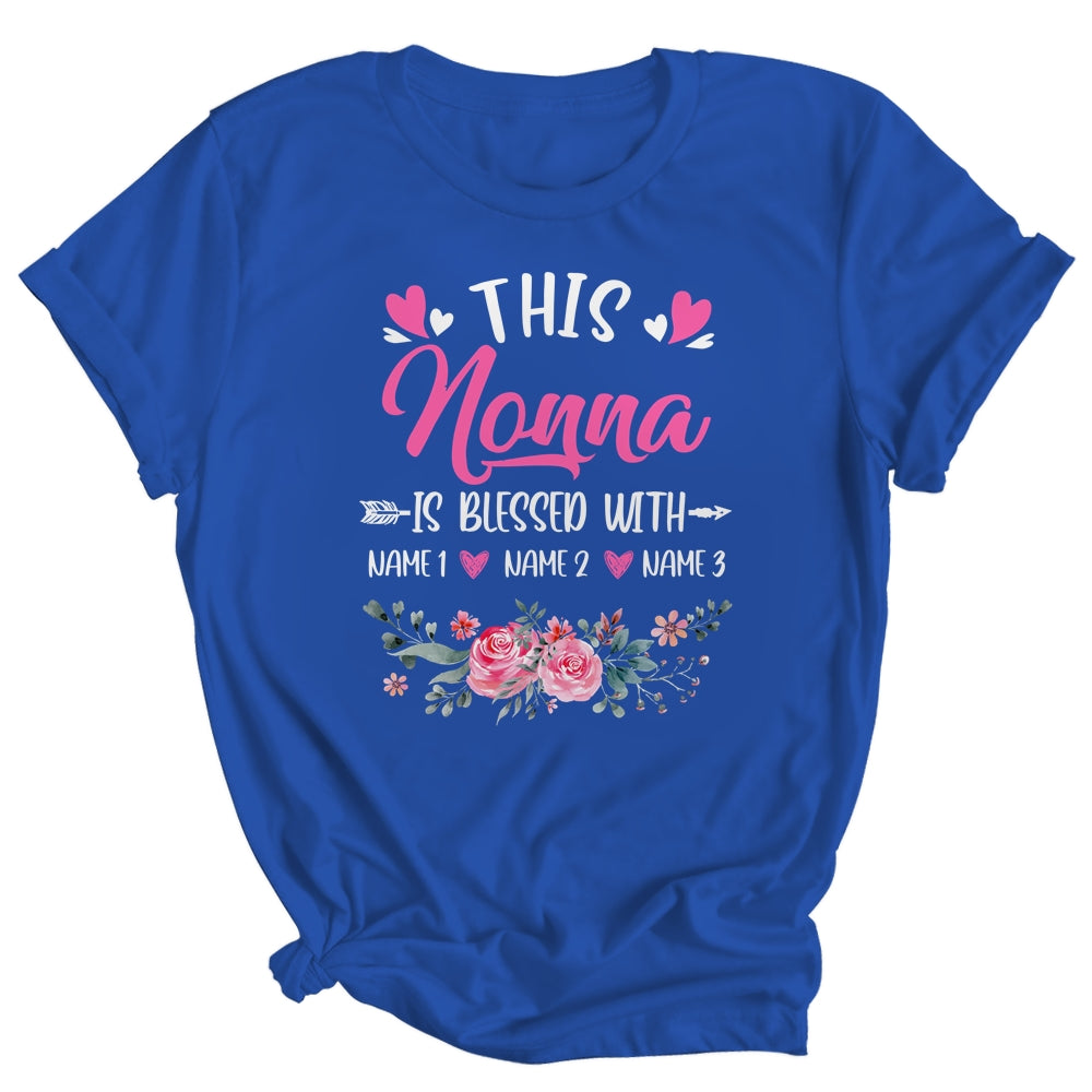 Personalized This Nonna Is Blessed With Kids Custom Nonna With Grandkid's Name Flower For Women Mothers Day Birthday Christmas Shirt & Tank Top | teecentury