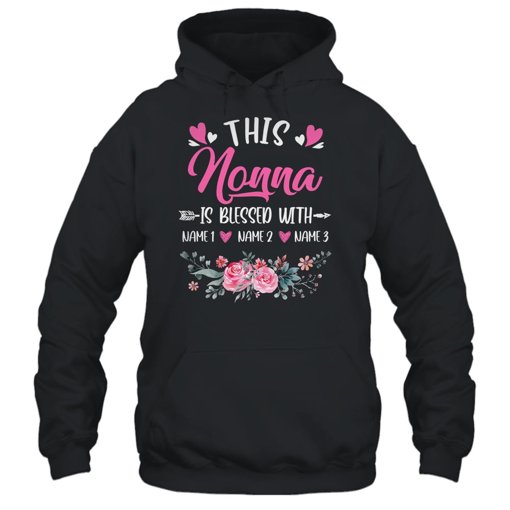 Personalized This Nonna Is Blessed With Kids Custom Nonna With Grandkid's Name Flower For Women Mothers Day Birthday Christmas Shirt & Tank Top | teecentury