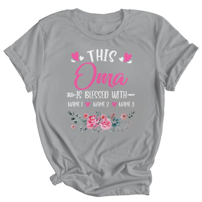 Personalized This Oma Is Blessed With Kids Custom Oma With Grandkid's Name Flower For Women Mothers Day Birthday Christmas Shirt & Tank Top | teecentury