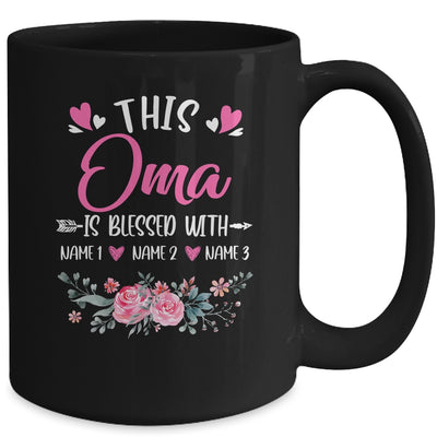 Personalized This Oma Is Blessed With Kids Custom Oma With Grandkid's Name Flower For Women Mothers Day Birthday Christmas Mug | teecentury