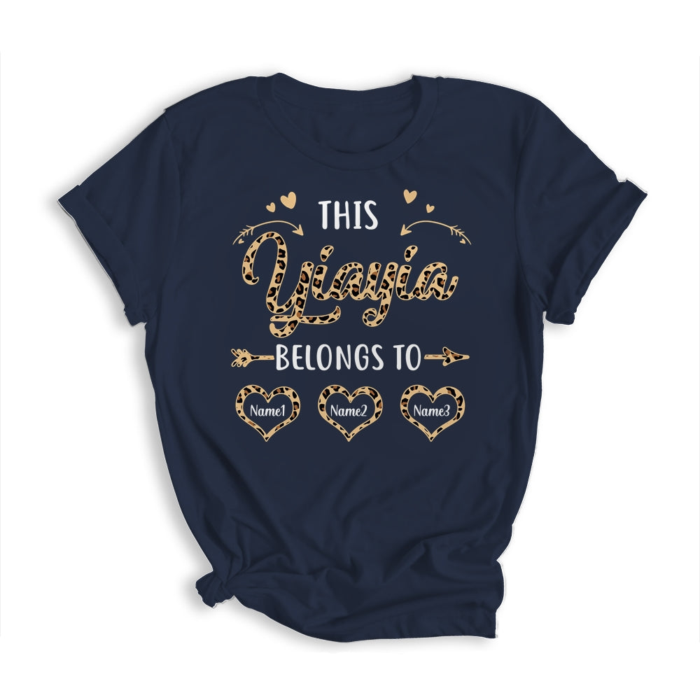 Personalized This Yiayia Belongs To Kids Custom Yiayia With Kid's Name Leopard For Women Mothers Day Birthday Christmas Shirt & Tank Top | teecentury