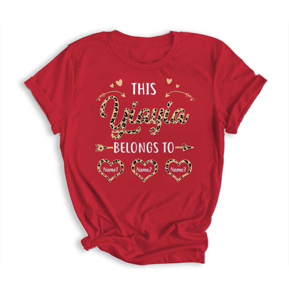 Personalized This Yiayia Belongs To Kids Custom Yiayia With Kid's Name Leopard For Women Mothers Day Birthday Christmas Shirt & Tank Top | teecentury