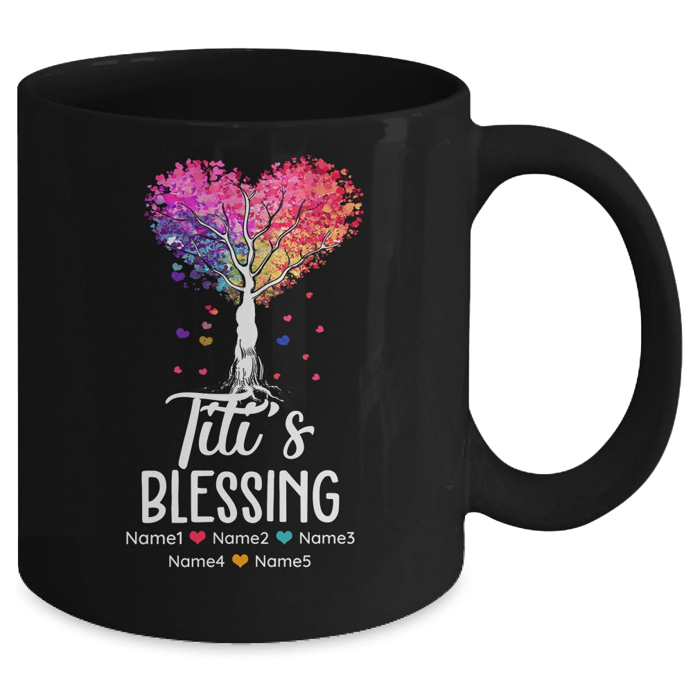 Personalized Titi Is Blessed With Kids Name Colortree Custom Mom For Women Mothers Day Birthday Christmas Mug | teecentury