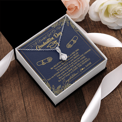 Alluring Beauty Necklace | Personalized To A Beautiful Girl On Her Graduation Day Necklace Class of 2022 For Daughter Granddaughter Sister Jewelry Customized Gift Box Message Card | teecentury