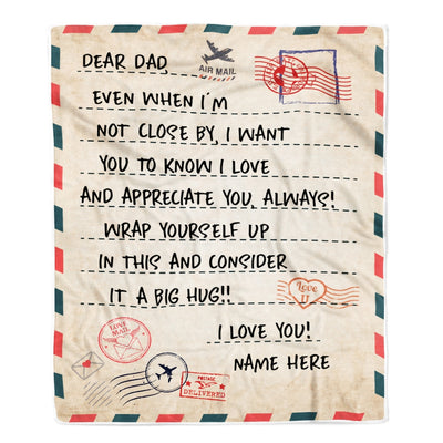 Personalized To Dad Blanket From Daughter Son I Love You Mail Letter for Keep Health Dad Birthday Fathers Day Christmas Gift Customized Fleece Blanket Blanket | Teecentury.com