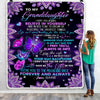 Personalized To Granddaughter Blanket From Grandma Nana I Love You Forever And Always Butterfly Granddaughter Birthday Christmas Customized Fleece Blanket Blanket | Teecentury.com