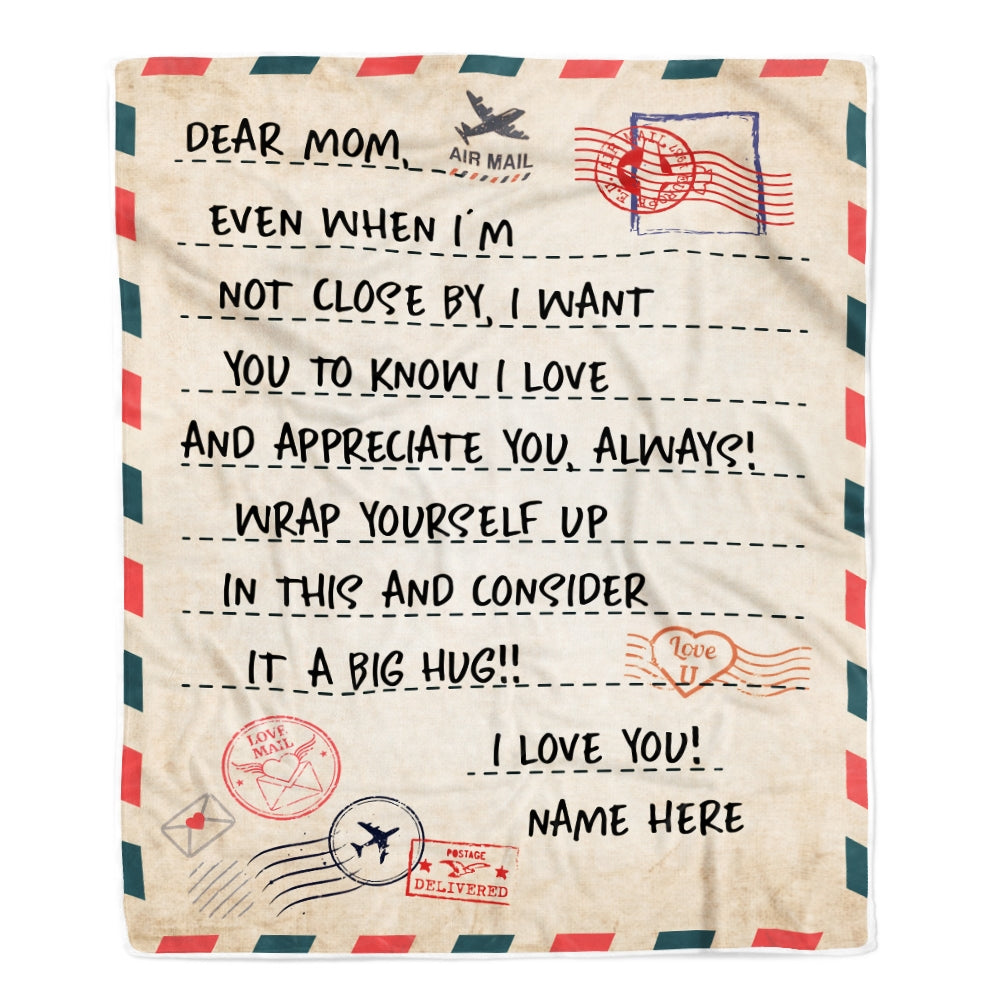 Personalized To Mom Blanket From Daughter Son I Love You Mail Letter for Keep Health Mom Birthday Mothers Day Christmas Gift Customized Fleece Blanket Blanket | Teecentury.com