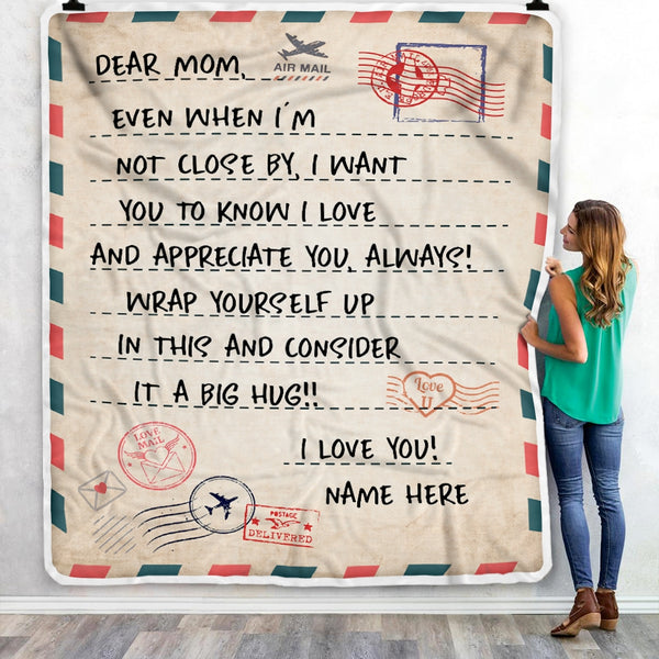 Personalized To Mom Blanket From Daughter Son I Love You Mail Letter f Teecentury