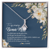 Alluring Beauty Necklace | Personalized To My Amazing Bonus Mom Necklace from Daughter Thank You Step Mom Jewelry Birthday Mothers Day Thanksgiving Christmas Customized Message Card | teecentury