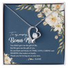Forever Love Necklace | Personalized To My Amazing Bonus Mom Necklace from Daughter Thank You Step Mom Jewelry Birthday Mothers Day Thanksgiving Christmas Customized Message Card | teecentury
