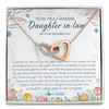 Interlocking Hearts Necklace | Personalized To My Amazing Daughter In Law Necklace from Mother In Law Daughter In Law On Your Wedding Day Bride Jewelry Customized Gift Box Message Card | teecentury