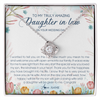 Love Knot Necklace | Personalized To My Amazing Daughter In Law Necklace from Mother In Law Daughter In Law On Your Wedding Day Bride Jewelry Customized Gift Box Message Card | teecentury