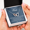 Interlocking Hearts Necklace | Personalized To My Amazing Mom Necklace From Daughter Little Girl You Taught Me Right Mom Birthday Mothers Day Christmas Jewelry Customized Box Message Card | teecentury