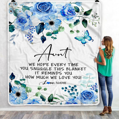 Personalized To My Aunt Blanket From Niece Nephew Floral How Much We Love You Aunt Birthday Mothers Day Christmas Customized Fleece Throw Blanket | teecentury
