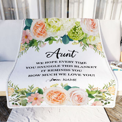 Personalized To My Aunt Blanket From Niece Nephew How Much We Love You Flower Aunt Birthday Mothers Day Christmas Customized Fleece Throw Blanket | teecentury