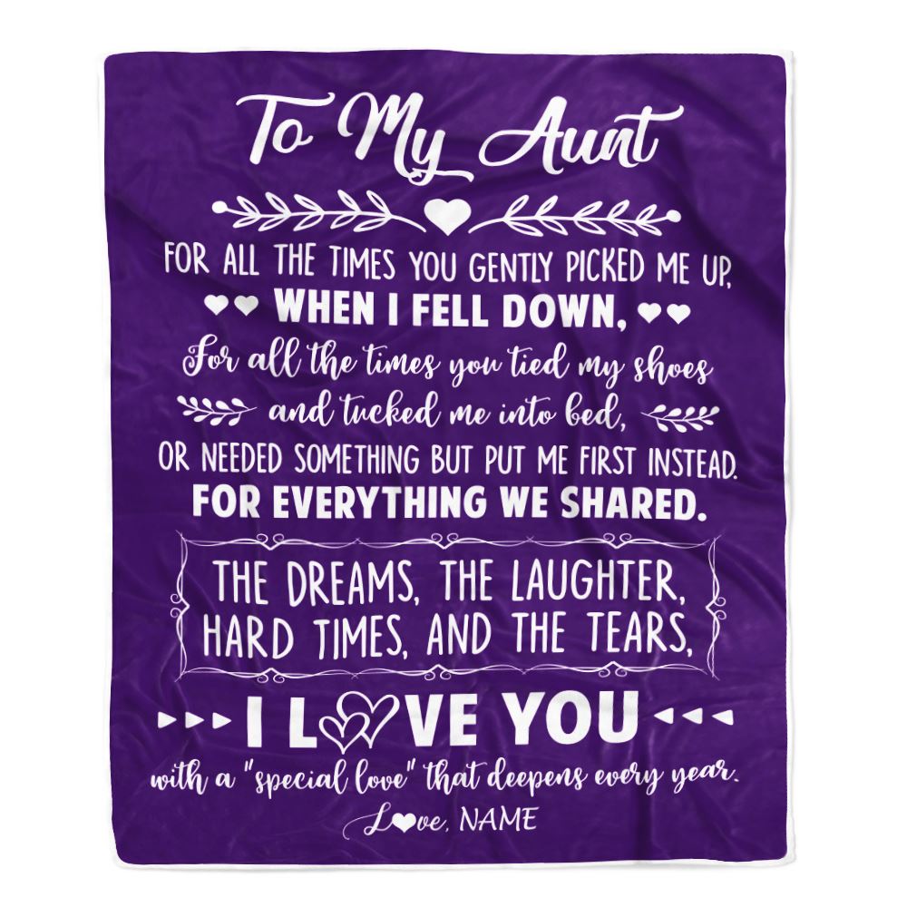 Personalized To My Aunt Blanket From Niece Nephew I Love You With A Special Love Aunt Birthday Mothers Day Christmas Customized Fleece Throw Blanket | teecentury