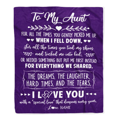 Personalized To My Aunt Blanket From Niece Nephew I Love You With A Special Love Aunt Birthday Mothers Day Christmas Customized Fleece Throw Blanket | teecentury