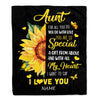 Personalized To My Aunt Blanket From Niece Nephew I Want To Say I Love You Sunfower Aunt Mothers Day Birthday Thanksgiving Christmas Customized Fleece Blanket | teecentury