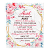 Personalized To My Aunt Blanket from Niece Nephew Floral I'm Glad You're My Aunt Birthday Mothers Day Thanksgiving Christmas Customized Fleece Throw Blanket | teecentury