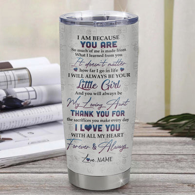 Personalized To My Aunt From Niece Stainless Steel Tumbler Cup Colorful Tree I Love You With All Of My Heart Aunt Mothers Day Birthday Christmas Travel Mug | teecentury