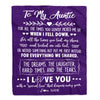 Personalized To My Auntie Blanket From Niece Nephew I Love You With A Special Love Auntie Birthday Mothers Day Christmas Customized Fleece Throw Blanket | teecentury