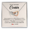 Interlocking Hearts Necklace | Personalized To My Awesome Cousin Necklace From Family I Love You Always And Forever Cousin Jewelry Birthday Christmas Customized Gift Box Message Card | teecentury