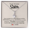 Alluring Beauty Necklace | Personalized To My Awesome Sister Necklace From Sister Brother I Love You Always And Forever Sister Birthday Christmas Jewelry Customized Gift Box Message Card | teecentury