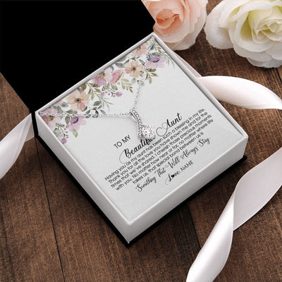 Alluring Beauty Necklace | Personalized To My Beautiful Aunt Necklace From Niece Nephew Having You As My Aunt Auntie Birthday Mothers Day Christmas Customized Gift Box Message Card | teecentury